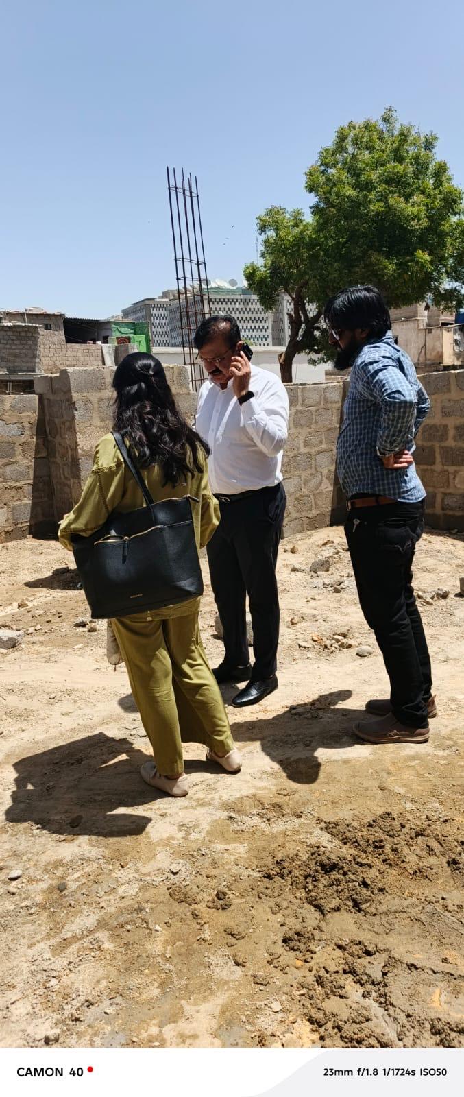 Site walk-through with the client team at the Barrack site